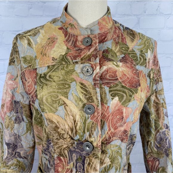 ⭐ 3/$15 Vintage Y2K Analogy Anthropology Petite Multicolored Floral Embroidered - Picture 5 of 14